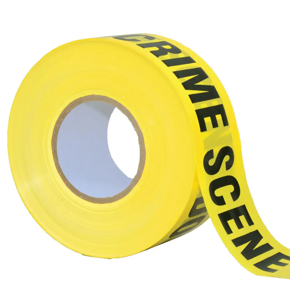 Photo of a "Crime Scene - Do Not Cross" tape roll