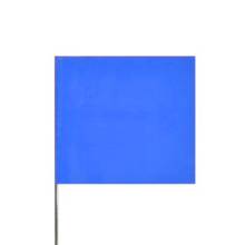 100 - Blank Blue Flags - metal stake