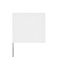 100 - Blank White Flags - metal stake
