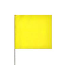 100 - Blank Yellow Flags - metal stake