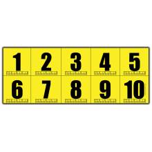 1-10 Yellow Adhesive Numbers - 20 sets