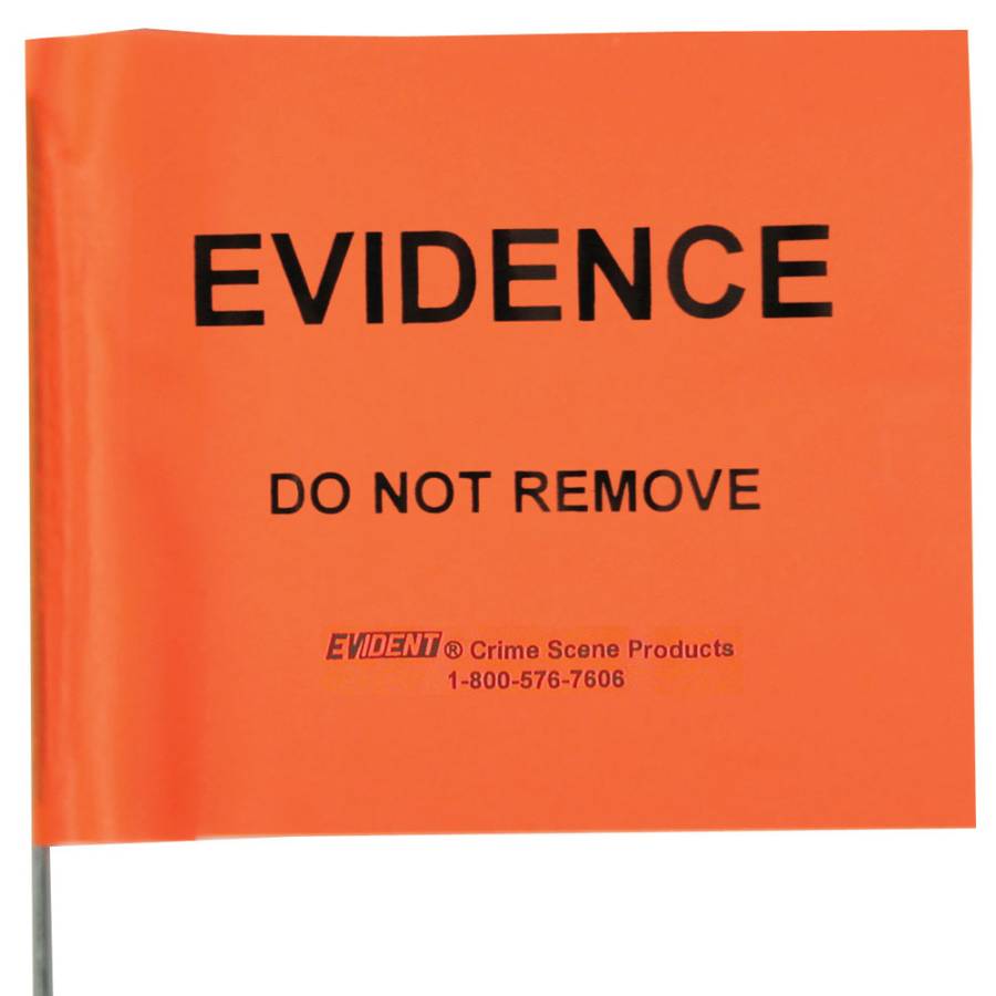 100 - EVIDENCE Orange Flags - metal stake