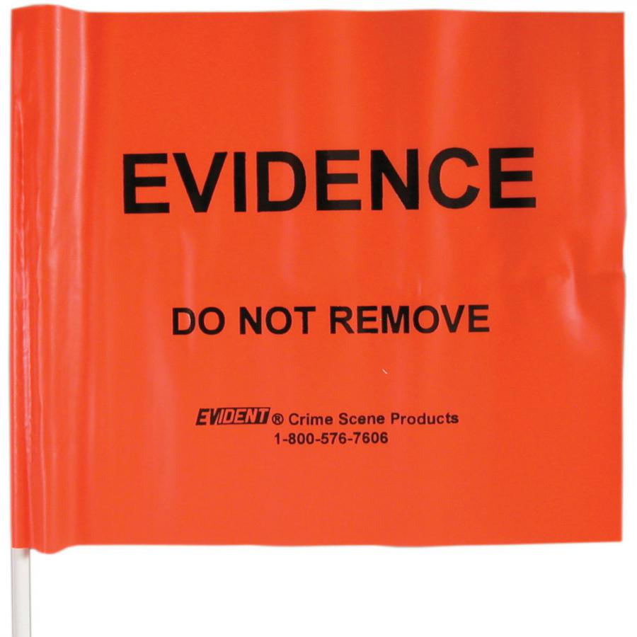 100 - EVIDENCE Orange Flags - plastic stake