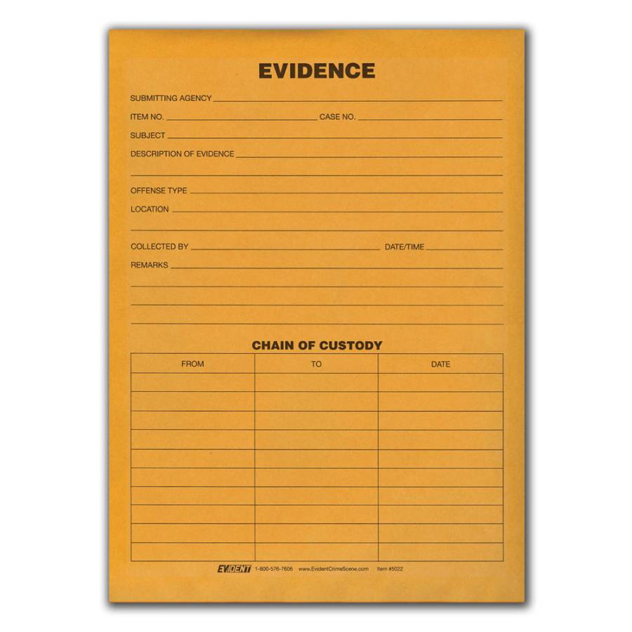 100 - 9" x 12" Evidence Envelopes