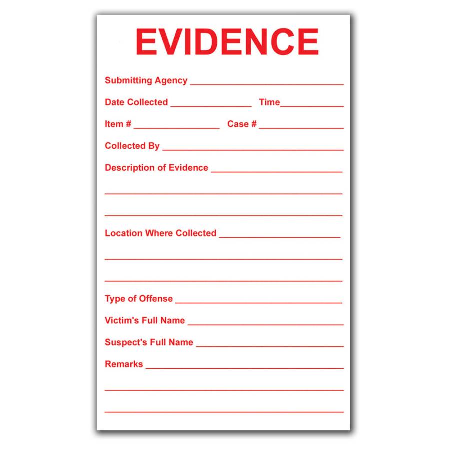 100 - 3½" x 6" Victim Evidence Labels